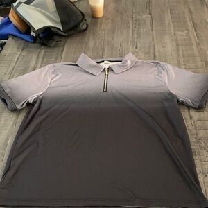 Men's Gray Black Polo Shirt, P2P 23” Large